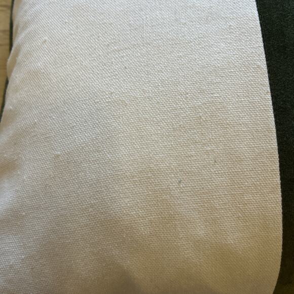 Elements By Erin Gates Velvet pillow Green & White Striped Throw Rare Vintage - Picture 6 of 8